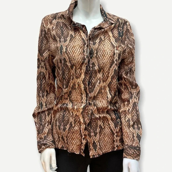 Asos snake print button up blouse S - Picture 1 of 5